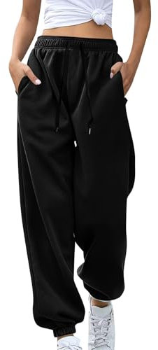 HSUAYEUD Winter Hosen Damen Damen Hosen Weite Lose Gerade Geschnitten Palazzo Hose Hohe Taille Dehnbar Lounge Elegante Hose mit Taschen