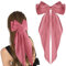 WLLHYF Barrettes à gros nœud à longue queue en ruban français - Épingles à cheveux en satin doux et soyeux - Accessoires des années 90 pour fête pour femmes et filles (rose coréen)