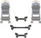 MINRS Lot de 3 connecteurs pour poussette - Réglable - Raccord de poussette pour jumeaux - Raccord de poussette pour jumeaux - Noir