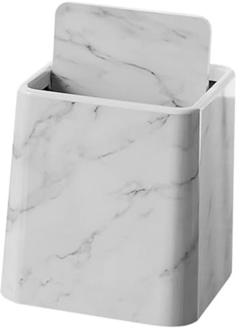 Ciieeo Desk Marble Trash Can With Lid For Bathroom Kitchen Bedroom Office Small Versatile Stylish Waste Bin For Home And Workspaces Room