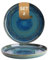 palmer Miami flache Teller-Set - 2er Set FrühStücksteller aus Steinzeug Ø 22 cm - Teller grün-blau - ofen-, mikrowellen- & spülmaschinenfest