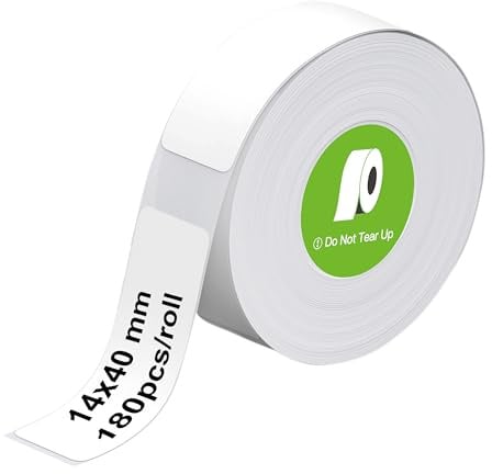 Olympia Etiketten Etikettenrolle Weiß | Etiketten für Etikettendrucker | 14x40mm | 180 Stück pro Rolle