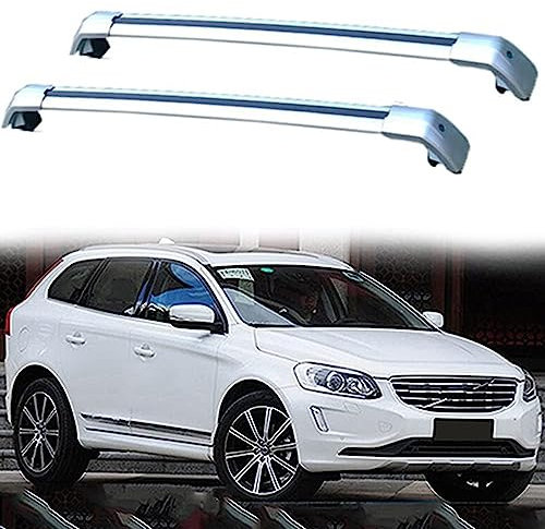 TaoZong Dachreling Rack,Für Volvo XC60 2008-2023 (156),Dachträger-Querstangen Anti-Rost Dachgepäckträger,B-Silver