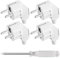 AXFEE Clavija Enchufe Macho, 4 Piezas 250V 16A Enchufe Macho, Enchufe de Seguridad Exterior 16A 250V Encufe, con Destornillador, para Uso en Interiores y Exteriores, Blanco