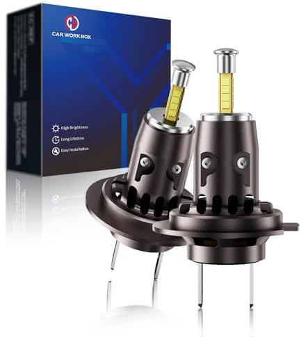 CAR WORK BOX H7 LED Lampadine: 360° Fascio di Luce 24000LM Antiriflesso Plug & Play Design-110W 6500K Super Luminoso e Mini Kit Sostituzione per 12V Auto Fari Lenticolari