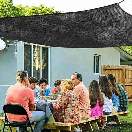 Voile d'ombrage de jardin - Pergola - Bâche d'ombrage anti-âge - Tissu en maille respirante - Pour serre, pergola, jardin - Noir - 5 x 5 m