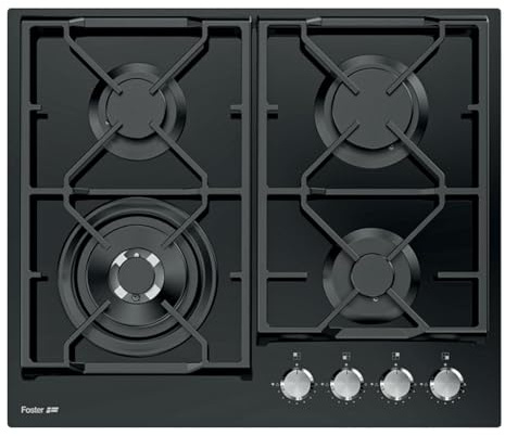 Foster Power Glass Nero Da incasso 60 cm Gas 4 Fornello(i)