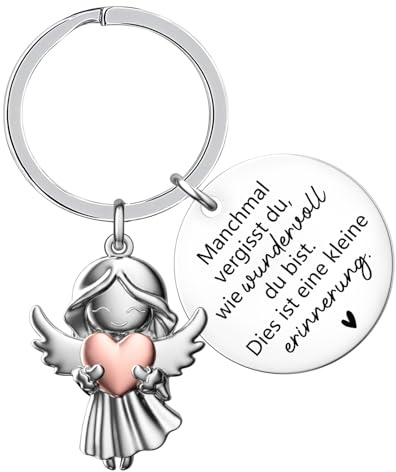 Beste Freundin Schlüsselanhänger Schutzengel, Schlüsselanhänger mit Spruch, Beste Freundin Geschenke, Engel Anhänger, Glücksbringer Schutzengel für Geburtstag Weihnachten Silvester Party Geschenke