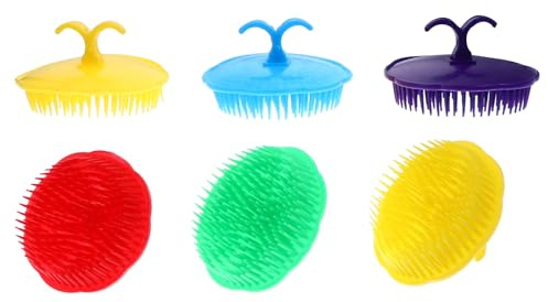 IMIKEYA Leichte Praktische Reinigungskämme 12 zur Sanften Kopfhautmassage mit Handclip Design aus Kunststoff und Entfernung von Schmutz Zufällige Farbe Beim Haarewaschen
