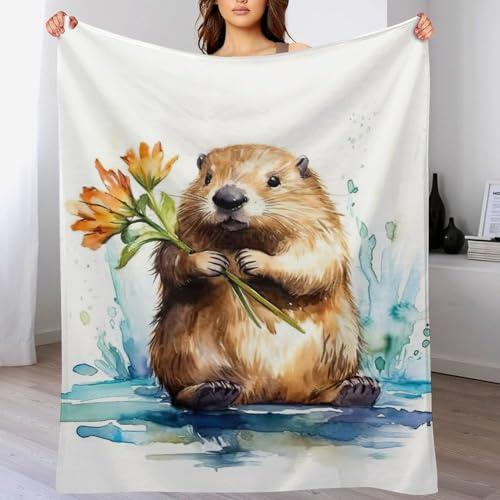 AASWDDS Beaver Blanket Soft Comfortable Warm Blankets Suitable For All Seasons Bed Linen Sofa And Travel Camping Throw 130×150cm