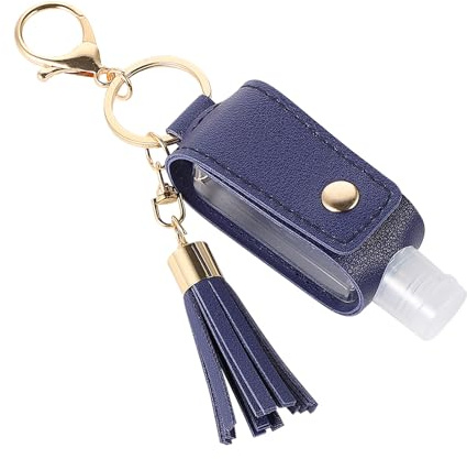CANIGHT Pu Flaschenhülle 30ml mit Kreativem Tassel Schlüsselanhänger Tragbarer Desinfektionsspender für Outdoor und Befestigen Am Handgürtel