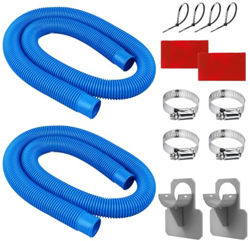 Tubo per Filtro per Piscina,2 Pezzi Tubo di Ricambio per Pompa per Piscina,Tubo Ricambio per Piscine,Tubi di Ricambio 1,5m con 4 Morsetti In Metallo,per Accessori Pompa Piscina