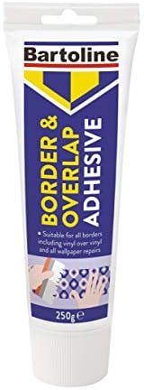 Bartoline Border & Overlap Adhesive 250g ,for 10m Border Wallpaper Adhesive for Decorative Borders & Vinyl, Fixes Seams & Repairs Ripped Wallcoverings, Fast-Drying & Strong Hold