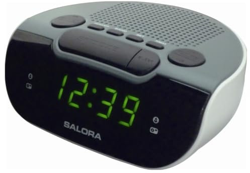 SALORA Sveglia Digitale da Comodino, CR612 a Batteria Sveglia Radiosveglia Digitale da Comodino, Sveglia Intelligente con Multi allarmi, Funzione Snooze | Radio Sveglia per Camera da Letto | Nero