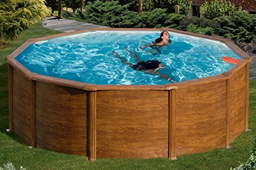 MyPool Rundbecken-Poolset Feeling Ø 460 x 120 cm in Holzoptik mit Sandfilteranlage