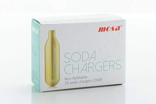 Mosa 20 x 8g CO2 Sodakapseln Kohlensäurepatronen für Soda Maker & Wassersprudler