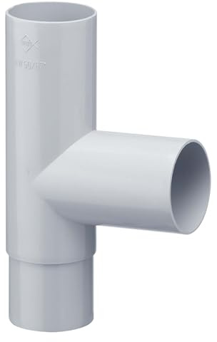 INEFA Abzweiger Fallrohr 87 Grad DN50/50 / 50mm/50mm Grau PVC | Zubehör für Dachentwässerung aus Kunststoff, einfache Steckmontage, Made in Germany