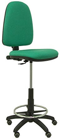Piqueras Y Crespo T04CP Ayna bali- Taburete ergonómico, regulable en altura, aro reposapiés y ruedas de parquet, 100/123x46x40 cm, Verde