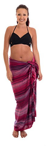 Ciffre Edel Sarong Pareo Wickelrock Strandtuch Handtuch Fair Trade Streifen Muster Pink