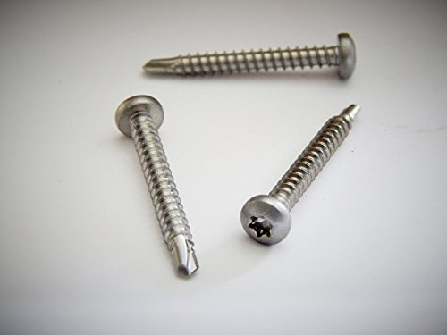 200 Stück Bohrschrauben 4,8x25 mm Edelstahl A2 mit Linsenkopf selbstschneidend DIN 7504 M TX 25 V2A