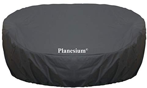 PLANESIUM Premium Sonneninsel RUND Liegeinsel Hülle Abdeckung Schutzhülle Abdeckplane Polyrattan wasserdicht atmungsaktiv Sonnenliege Gartenliege 575g/lfm (200cm Breite x 85cm Höhe, Anthrazit)