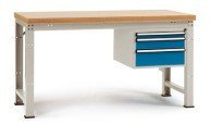 Manuflex WP5414.7035 Werkbank Profi Abmessungen 1500 x 700 x 840 mm Mehrfachplatte RAL7035 lichtgrau