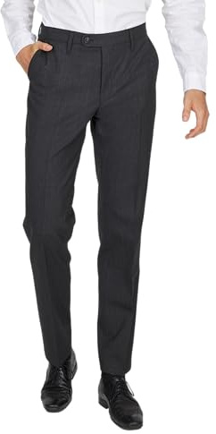 Club of Comfort - Herren Flatfront Hose mit Stretch Einsatz, Santos (2590), Größe:31K, Farbe:Anthrazit (1)