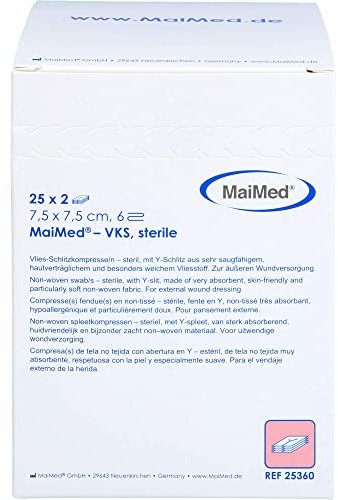 VLIES-SCHLITZKOMPRESSEN steril 7,5x7,5 cm 6fach 25X2 St