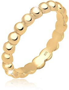 Elli Ring Damen Kugel Stacking Stapelring in 925 Sterling Silber vergoldet