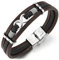 COOLSTEELANDBEYOND DREI Reihen Infinity Liebe Unendlich Number 8 Verflochtenen Braun Schwarz Geflochtene Leder Armband für Herren Damen