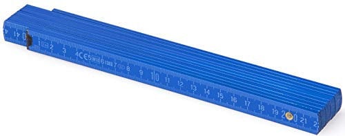 Metrie™ BL52 Holz Zollstock/Zollstöcke |2m langer Gliedermaßstab, Maßstab|Meterstab mit Duplex-Teilung - Hellblau