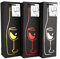 EVG 6 Pack Black Wine Gift Bags with Gift Tag and Handles | Silhouette Glass Vine Design | Wine Bottle Carrier | H: 39 cm x W: 12 cm x D: 9 cm