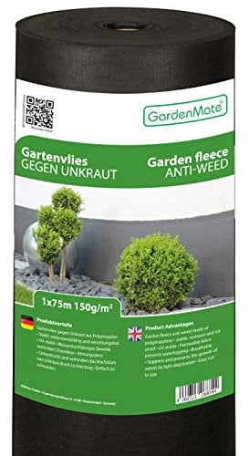 GardenMate 1m x 75m Rouleau Toile Anti-Mauvaises Herbes en Non tissé 150g/m2