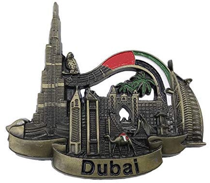 3D Dubai Refrigerator Fridge Magnet Tourist Souvenirs Handmade Metal Craft Magnetic Stickers Home Kitchen Decoration Travel Gift