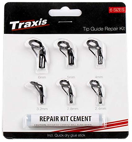 Traxis Tip Guide Repair Kit | Rutenspitzen (6 Stück) inkl. Klebestick