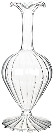 Clear Glass Bud Vase for Flowers Height 19cm| Tapered Neck for Home Décor,Windowsill, Gift for Her or Him, Wedding Centrepieces for Table Decorations, Made By Talking Tables