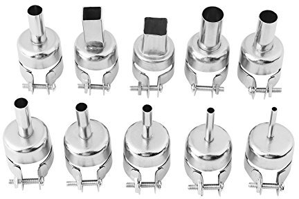 Elprico Heat Gun Nozzles Kit, 10 Pcs Welding Nozzles Hot Air Nozzles for Hot Air Soldering Station Repair Tools