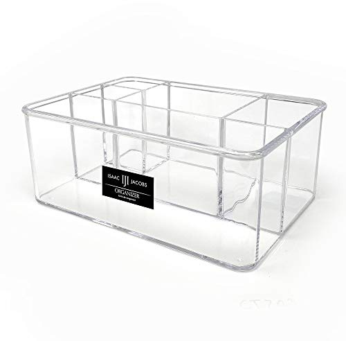 Isaac Jacobs 5-Compartment Clear Acrylic Organizer (10” L x 7” W x 4” H)