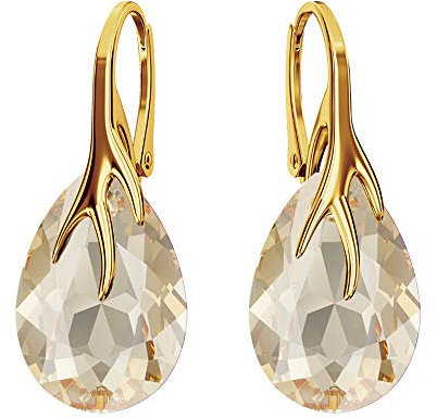 Silber 925 Ohrringe für Damen - Vergoldete Kristall Birne Schmuck - Handgefertigtes Geschenk für Frauen und Mädchen