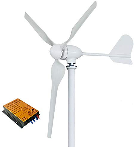 Generador de turbina de energía eólica de 1000 W, 12 V, 24 V, 48 V, con controlador MPPT y inversor de red de energía para uso doméstico de alta eficiencia (con controlador MPPT, 24 V)