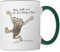 Spreadshirt Janosch Bär Schönes Leben Spruch Tasse, Weiß/Dunkelgrün, 325 ml, Keramik, Henkel, Tasse