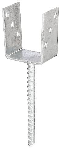 ULTINESS U-Pfostenträger | mit Betonanker aus Riffstahl | zum Einbetonieren | feuerverzinkt | 71/91 / 101/121 mm | Länge Betonanker 200 mm (101 mm)