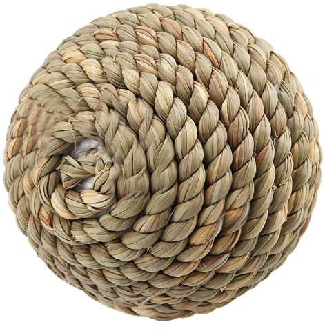 Bola de paja de hierba natural, juguete para mascotas loros roer bolas de juguete juguetes de pie de conejo para el procesamiento de moda de accesorios de jaula dental