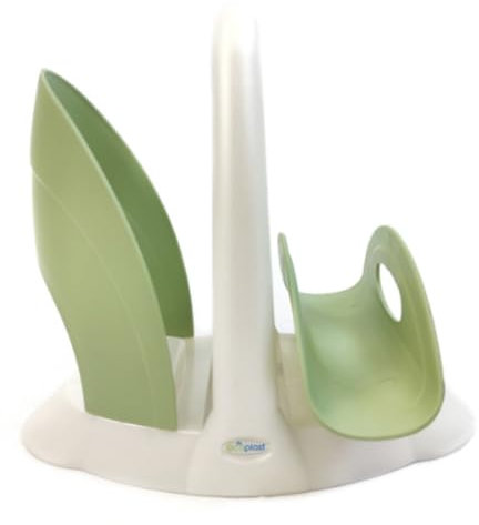Ecoplast | Set Portabicchieri e Portatovaglioli di Carta, Due Funzioni Unico Prodotto, Perla & Verde, Made in Italy