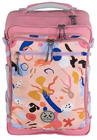 Kattbjoern ergonomischer Schulrucksack Jungen & Mädchen - Schul Rucksack mit Laptopfach - Schultasche mit Becken- und Brustgurt 5. Klasse - Schulrucksack Teenager Mädchen & Junge (Very Berry - pink)
