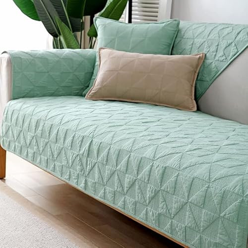 WYJHNLBEDC Sofa/Couch überzug/überwurf/überwurfdecke Baumwolle Sofabezug L Form/U Form/Ecksofa 3/2/1 Sitzer, Sofaschutz Hund Kratzschutz Katze Grün