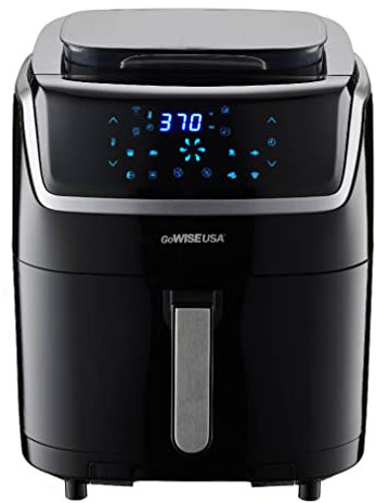 GoWISE USA Friggitrice ad aria a vapore da 7 litri, con display touchscreen con 8 preimpostazioni di cottura + 100 ricette