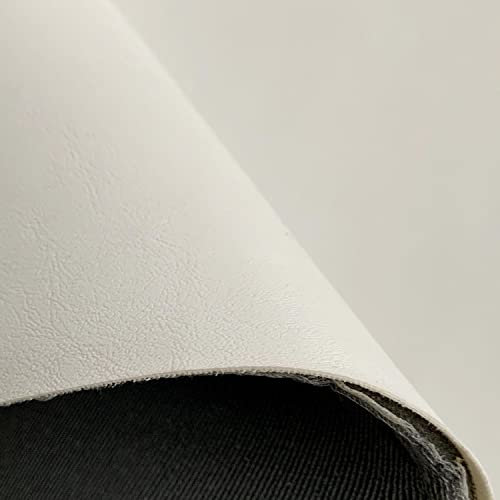 EU Fabrics Premium Fire Retardant Faux Leatherette Vinyl Upholstery Fabric - Heavy Duty Foam Backed Material for Automotive, Furniture, Headboards, Sofas, and Benches - Sold by The Metre (White)