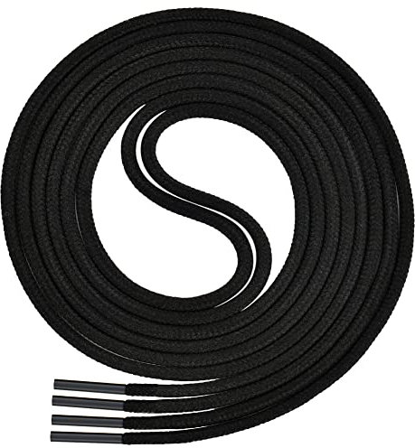 flintronic 2 Paar Schnürsenkel Rund, 3-4mm Stiefel Schnürsenkel, Sehr Reißfeste Premium Schuhbänder, 120 cm Länge, für Arbeitsschuhe Trekkingschuhe Stiefel Wanderschuhe