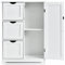 COSTWAY Mobile Bagno, Armadietto Salvaspazio e Multiuso con 3 Cassetti, Ante e Ripiano Regolabile, Mobiletto in Legno per Soggiorno, Camera da Letto, Salotto, Cucina, 60x 30x 81cm (Bianco)